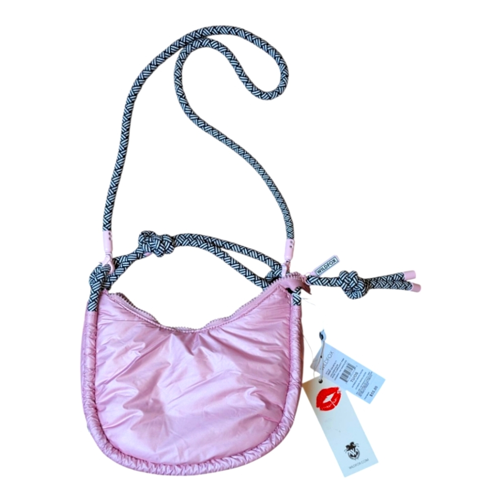 WILDFOX Puffer Rose Clair Light Pink Crossbody Purse Bag NWT